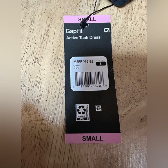 NEW Gap Fit Women’s Black V-Neck Fully Lined Active Tank Dress Size Small S - Picture 4 of 4